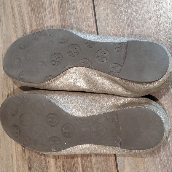 Tory Burch logo  Reva Loafer ballet shoes sz 6M Metallic glitter leather - Picture 9 of 15